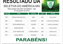 Garotos de São Gotardo passam em seletiva realizada pelo América-MG no estádio Olavo Bilac