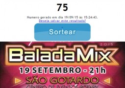 Resultado do sorteio do PAR de ingressos para a 1ª Balada MIX de São Gotardo