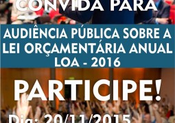 Audiência Pública sobre a Lei Orçamentária Anual de 2016 acontece nesta sexta-feira em São Gotardo