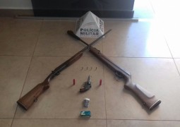 Três armas, munições e materiais de pesca são apreendidos pela Polícia Militar Ambiental de São Gotardo