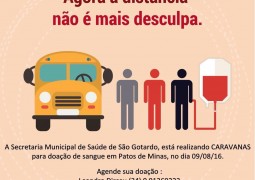 Secretaria Municipal de Saúde de São Gotardo realiza caravana para doação de sangue em Patos de Minas