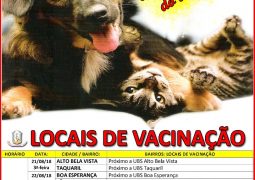Campanha de Vacinação Antirrábica 2018 inicia no município de São Gotardo