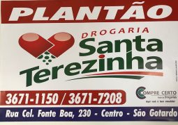 Farmácias de plantão em São Gotardo. Drogaria Santa Terezinha é uma delas!