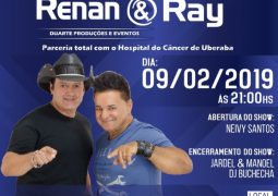 Em parceria com o Hospital do Câncer de Uberaba, dupla sertaneja Renan e Ray se apresenta em São Gotardo em Fevereiro