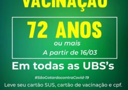 Idosos com idade a partir de 72 anos começam a ser vacinados contra  Covid-19 nesta terça-feira em São Gotardo